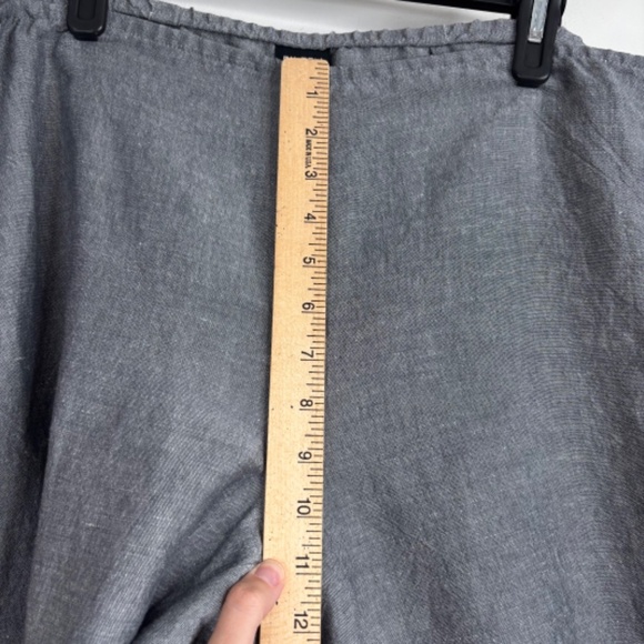 Eileen Fisher Linen Wide Leg Crop Pant L Italian Minimalist System Charcoal Grey - Picture 9 of 10